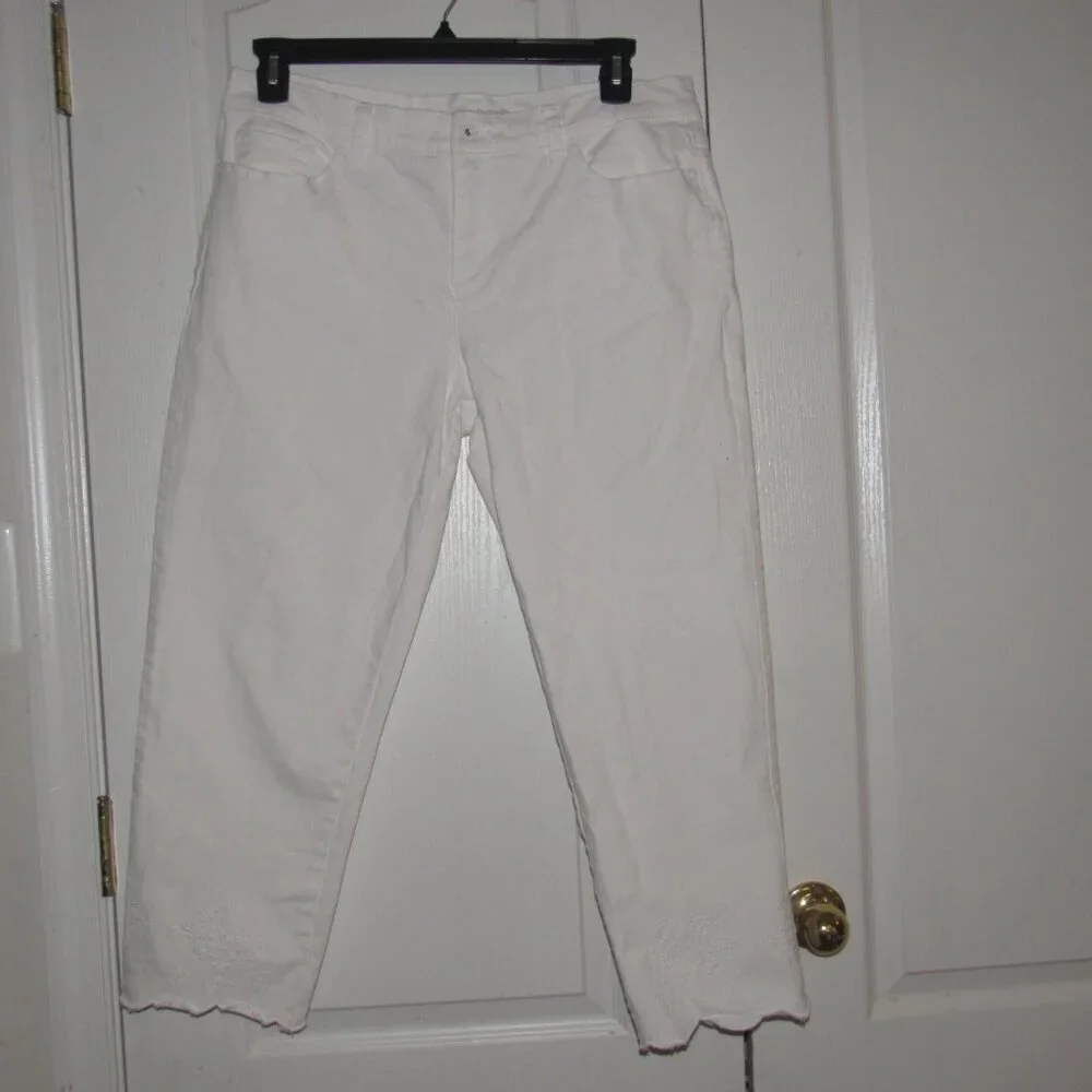 LIZ CLAIBORNE Boyfriend Skinny White Jeans Size 14